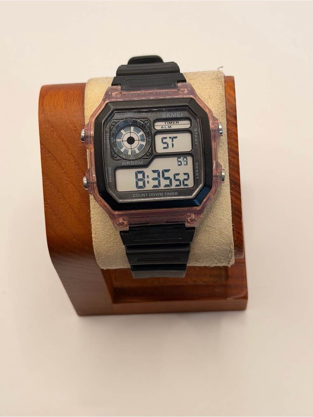 SKMEI Men's Digital Sport Watch  LED Display 1998 Wristwatch Pink Purple Black
